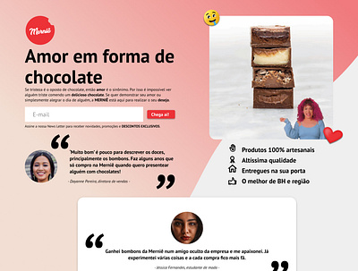 Landing Page - 1/3 chocolate food landing page ui ui design user conversion