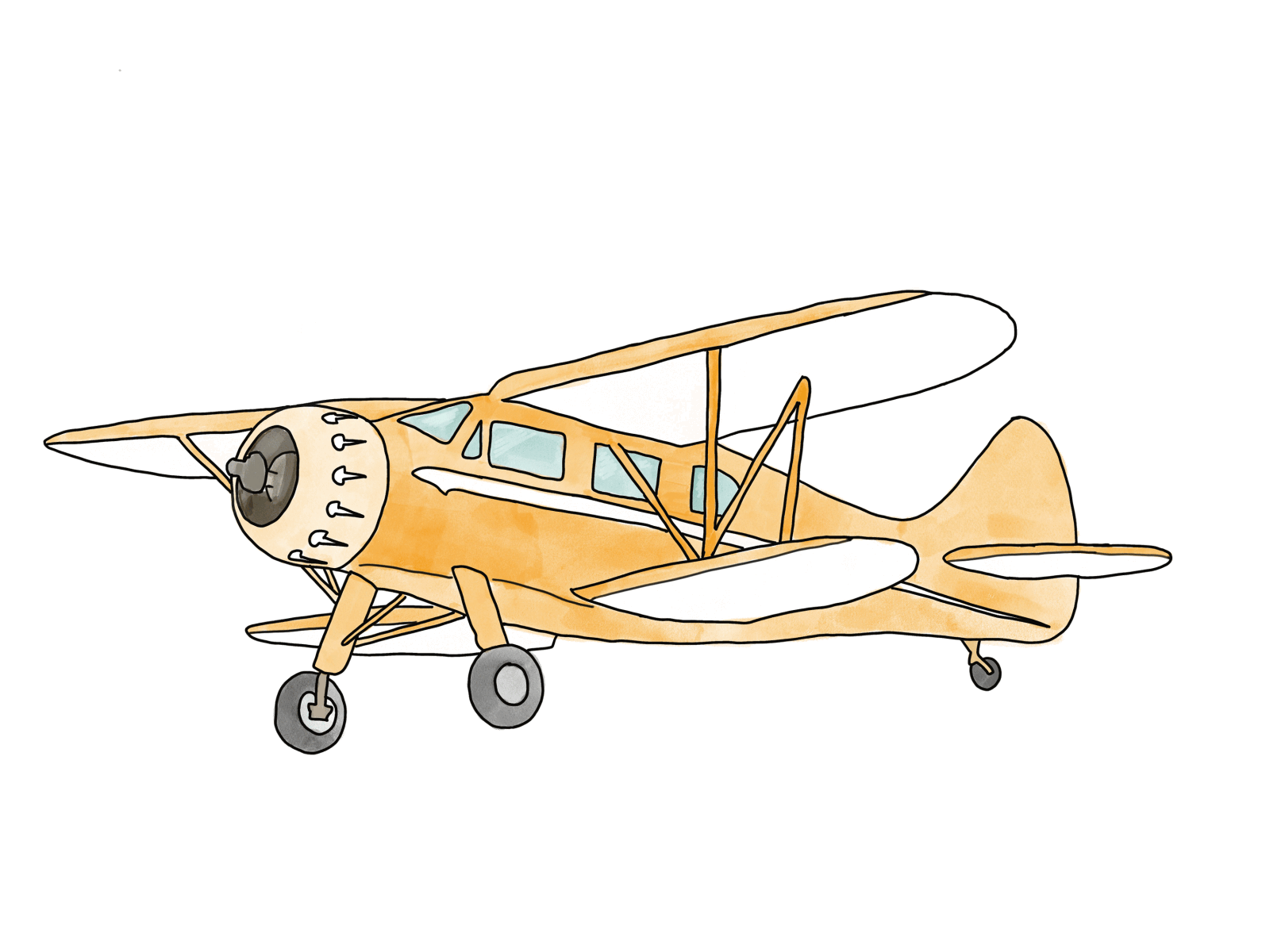 Little Yellow Airplane airplane design digital painting graphic design illustration procreate