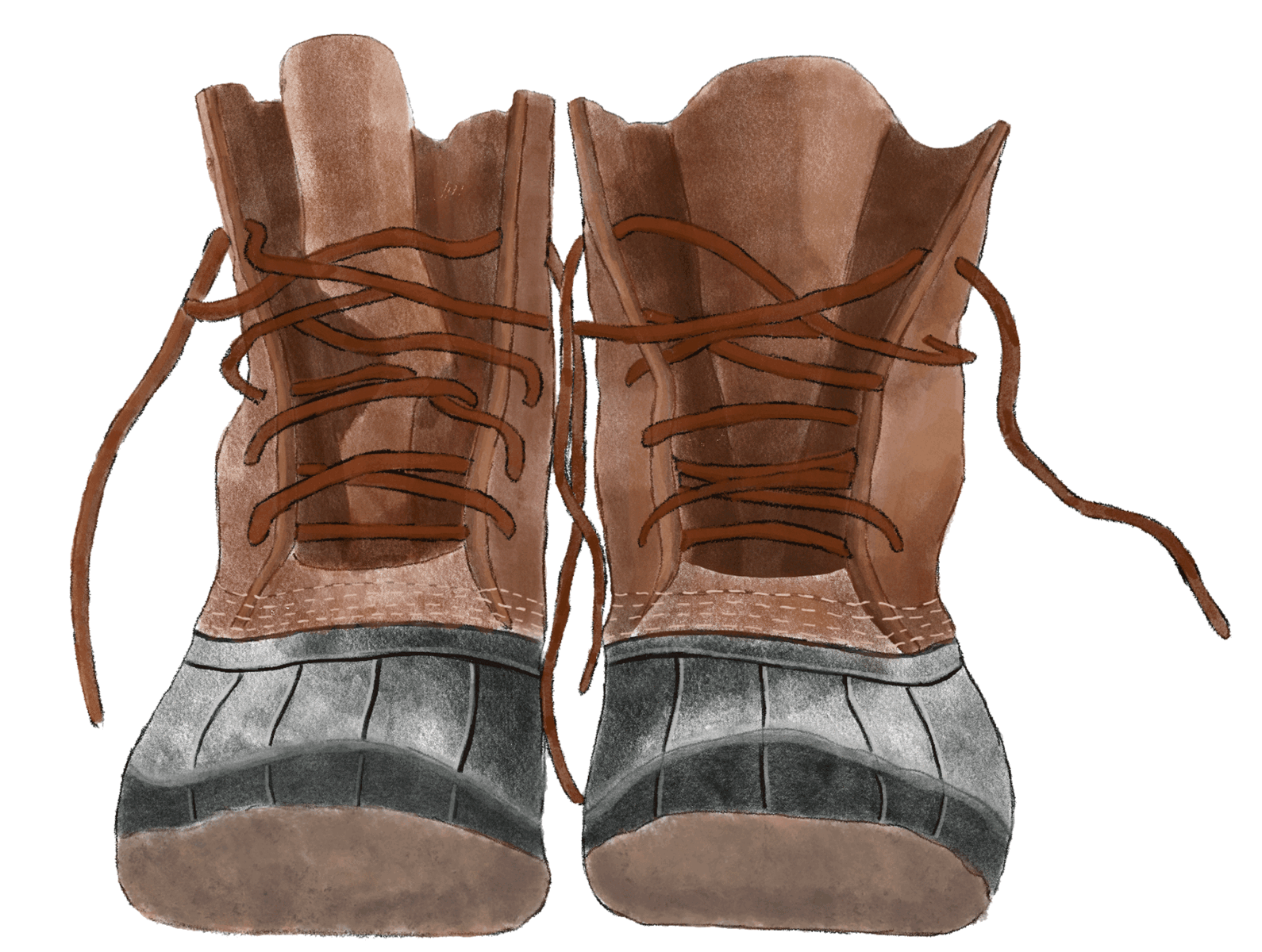 The Work Boots autumn boots design fall graphic design illustration procreate watercolour