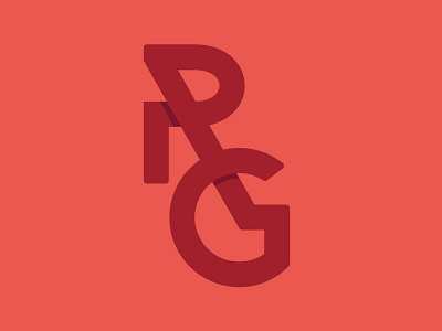 Brand concept for company with initials RG brand branding flat logo shadow typography