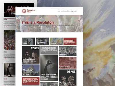 Arts Events Website art arts evemts ui ux website