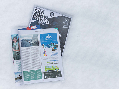 Snow Holiday & Snow Cab adverts in ski press. alps print ski skiing snowboard snowboarding vectors winter