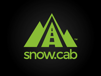 Snow Cab Brand brand branding design logo mountain road ski resort skiing snow transfers transport winter