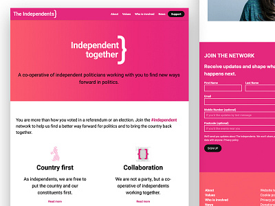 The Independents Website brexit britain design politics ui ux website