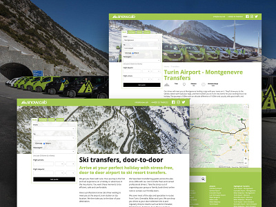 Snow Cab Website minbus ski holidays transfers transport transportation ui ux web webdesign website