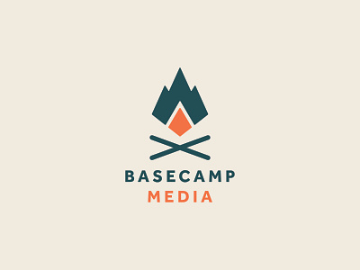 Basecamp Media Branding adventure brand campfire logo media production production company production house typography