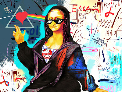 Buy less love more andywarhol colorfulart design digitalart galishenkar illustration lagioconda leonardodavinci monalisa nft popart