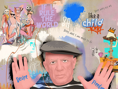 If I rule the world art child colorfulart desire digitalart freedom galishenkar illustration nft painting picasso popart