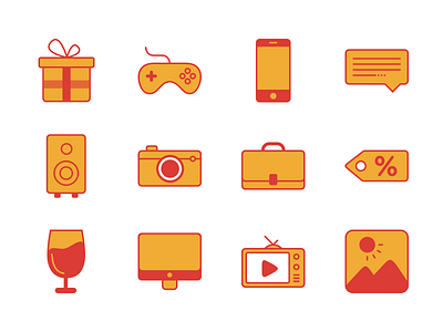 Icons for "Clube de Prêmios" branding clean icon iconset identity orange red rounded