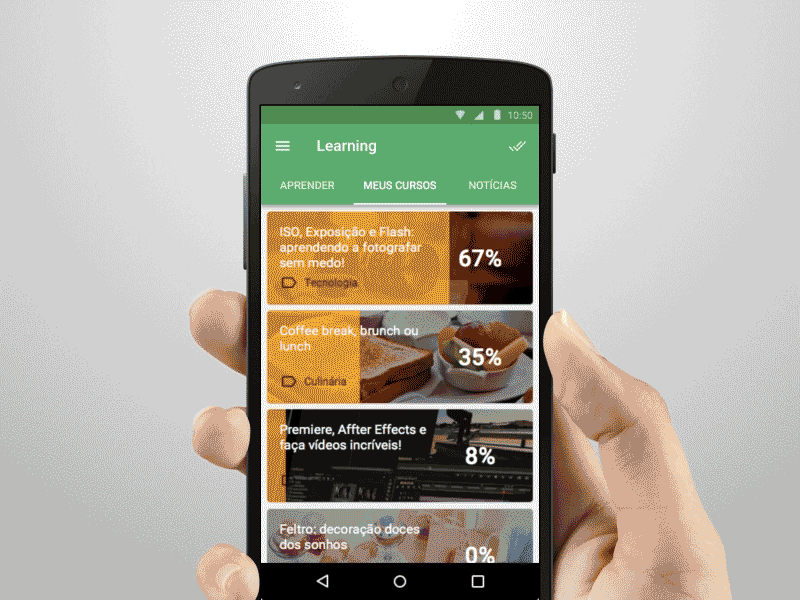 Proposal concept to a learning app android animation app learning material design principle prototype