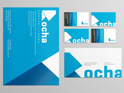 Rocha Contabilidade Brand accounting branding business card contabilidade logo stationery