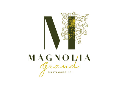 Magnolia Grand Final Logo brand identity branding design floral flower identity illustration logo magnolia script south carolina southern spartanburg