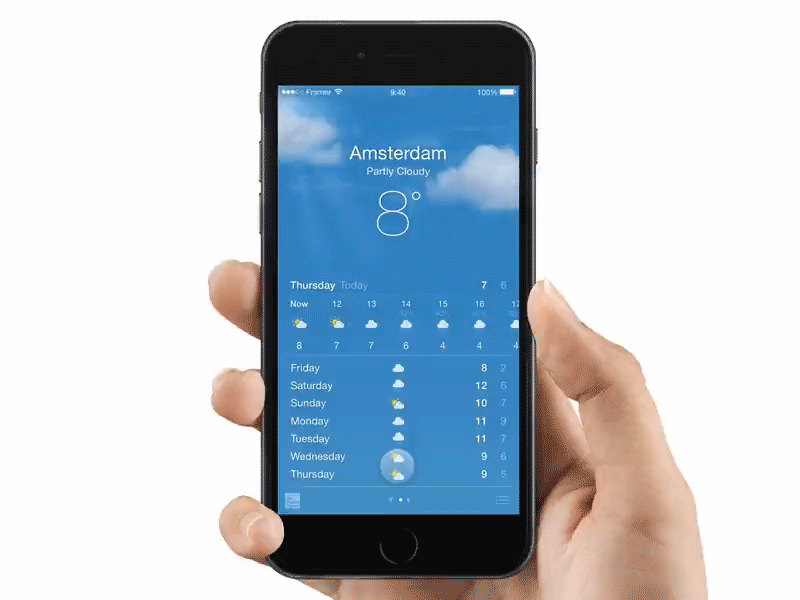 iOS8 Weather - Framer Prototype app apple example framer framerjs ios8 prototype weather