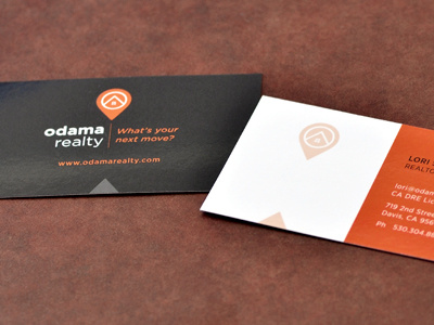 Odama Realty Business Cards business card map pin realty residential real estate residential realty