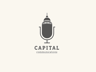 Capital Communications capital capitol capitol building communications corporate logo logo mic microphone speech