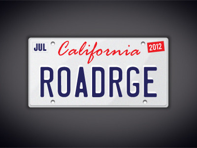 Road Rage california icon license plate road rage
