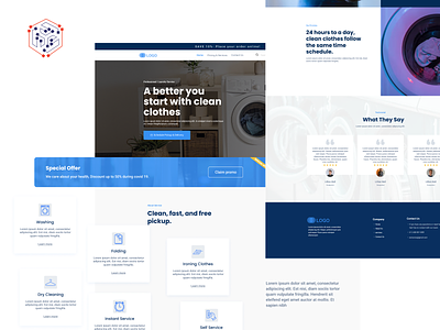 Laundry Web Design branding design figma illustration landing page landing page design logo ui uiux website design