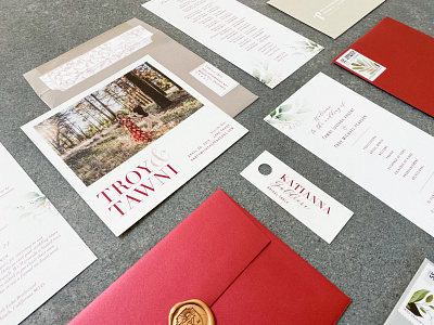 t&t (1/3) invitation paper goods red stationery design wedding