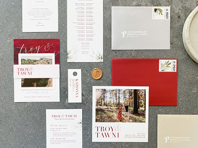 t&t (2/3) invitation paper goods red stationery design wedding