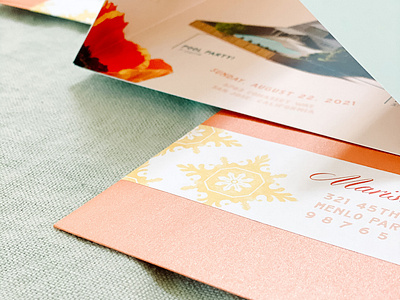 Juan & Erin, pt. II (2/3) invitation mint orange paper goods pattern procreate stationery design wedding