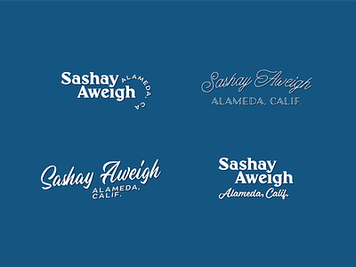 Sashay Aweigh (1/2) blue lettering logo mid century retro typesetting typography