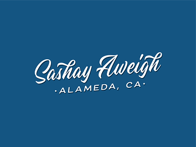 Sashay Aweigh (2/2) blue lettering logo mid century retro typesetting typography