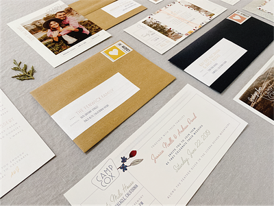 Camp Cox, pt. I (1/3) branding illustration invitations paper goods stationery design typesetting wedding