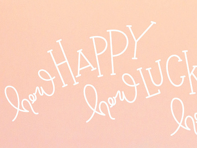 H A P P Y handlettering lettering pink serif