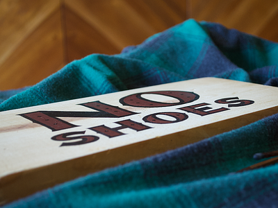 No Shoes block lettering brown hand painted handlettering lettering