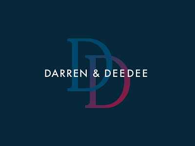 Darren & DeeDee blue design lettering logo wedding
