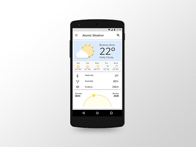 Atomic Weather - App android app material design mobile weather