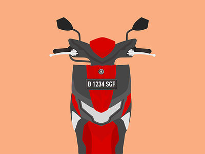 Front Look Soul GT 125 Red design graphic design illustration vector