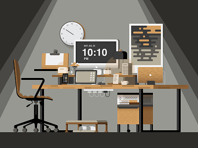 Dream Desk Setup desk illustraion illustrator