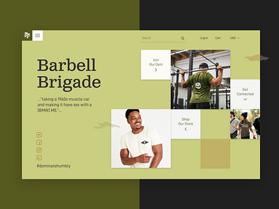Barbell Brigade - Wed Design exploration barbell barbell brigade exploration visual web design
