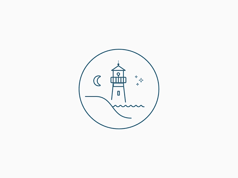 Maine Lighthouse animation blue lighthouse line loading icon maine svg ui web