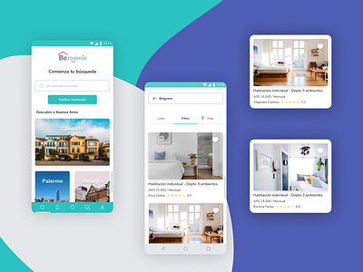 🏠BeRoomie - Case study casestudy design mobile roomies uidesign uxdesign uxui