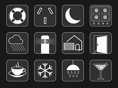 Iconography for Automation app design automation design graphic design icon design iconography icons illusration smart buildings smart homes ui uix