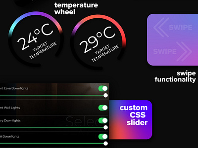 GUI Package for Smart Home Automation App automation css css code gui smart home temperature thermostat ui design user interface