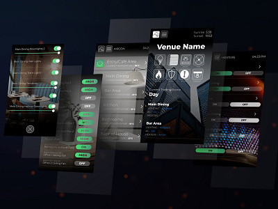 GUI for Smart Automation Phone App app design automation cbus gui phone app smart home ui uix venue