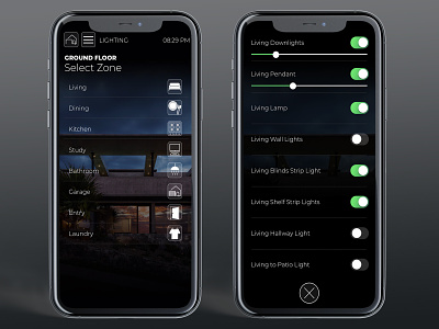 Phone App GUI for Smart Home app design automation gui icons phone app smart home ui uix