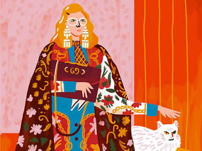 Gucci Cat fashion fashion illustration illustration woman women in illustration