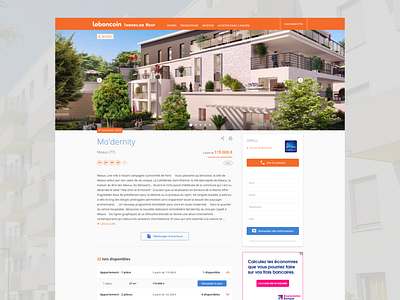 leboncoin Immobilier Neuf - Website redesign adview real estate sketch ui web design
