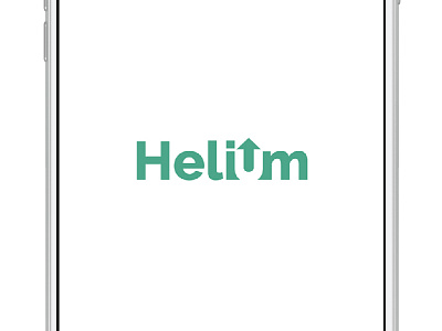 Helium logo clean clever flat helium logo money negative space rise save simple up wordmark