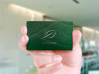 Leafcard dining card eat food fresh graphic design green leaf lifestyle meal vegetarian veggie water