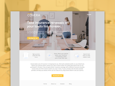 Covera.co coverage fintech icons illustration insurance insurtech landing page sketch ui ux website yellow