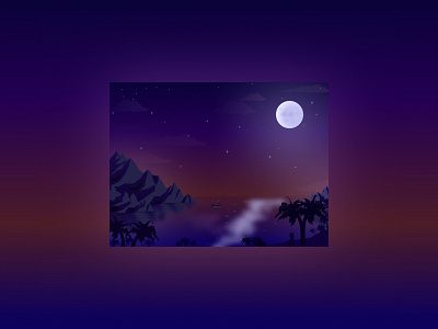 Moon night, illustration date under the moonlight illustration landscape made in figma moon night night ship