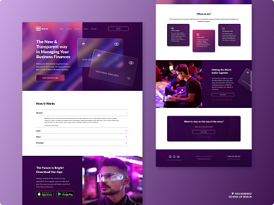 Financial Services Company Home page banking creditdebit card dark theme design glass glassmorphism made in figma ui web design