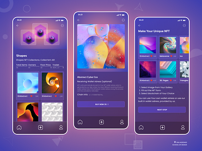 NFT Creator App Redesign app app redesign business dark theme design glassmorphism made in figma money nft ui web design