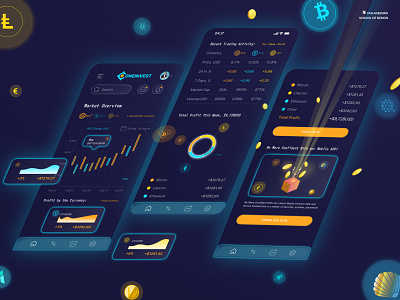 Cryptocurrency Exchange Dashboard Concept (Mobile Dark Version). business concept crypto dark theme dashboard dashboard design design finances glassmorphism made in figma mobile dashboard app mobile version ui web design
