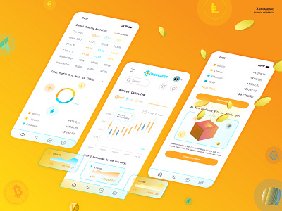 Cryptocurrency Exchange Dashboard Concept (Mobile version).